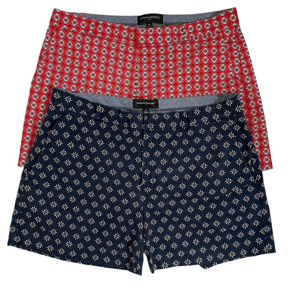 Set of 2 Banana Republic Chino Shorts Cotton Lightweight Summer Vacation Size 8 - Picture 16 of 16